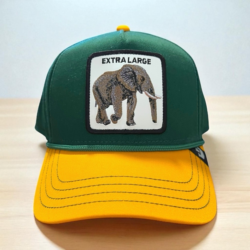 NEW Goorin Bros. EXTRA LARGE Elephant Green & Yellow Trucker Hat SnapBack OSFA